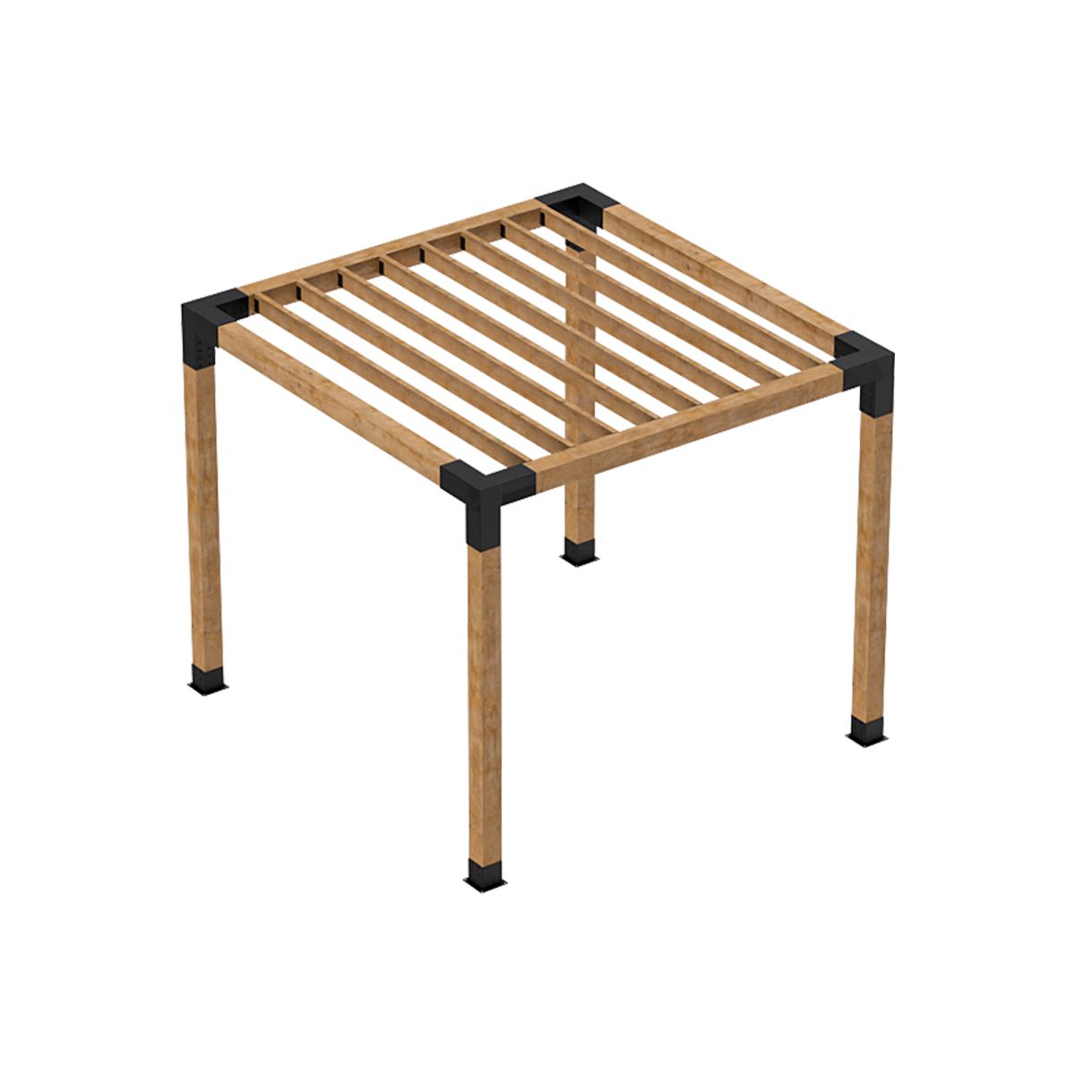 PERGOLA TERMOFURU BYGGESETT 2,4m X 2,4m X 2,4m